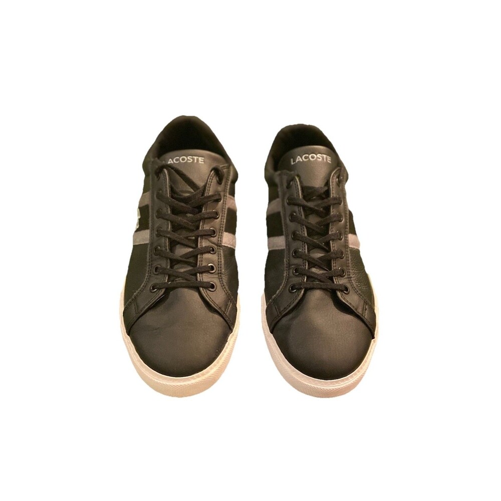 Lacoste Men’s Shoes Size 11 Black Leather Low Top Sneakers